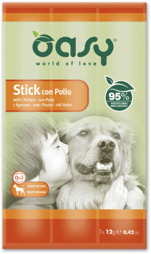 OASY Delicatese pentru câini, Sticks cu Pui 3x12g
