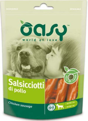 OASY Delicatese pentru câini Cârnat cu Pui 100g