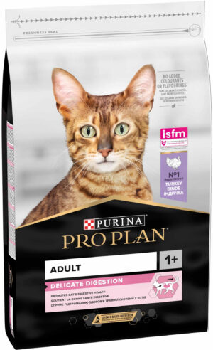 PRO PLAN Hrană uscată pentru pisici Adult Delicate Digestion, Curcan şi Orez