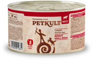 PETKULT Conservă pentru câini de talie mică, cu Vită 185g