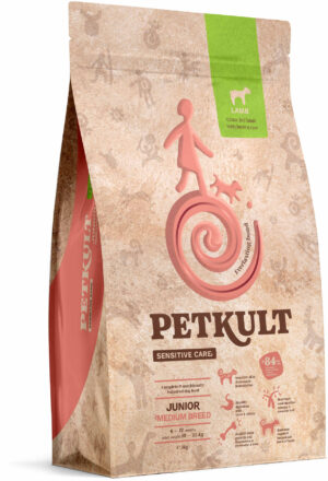 PETKULT Sensitive JUNIOR medium, talie medie, Miel şi orez