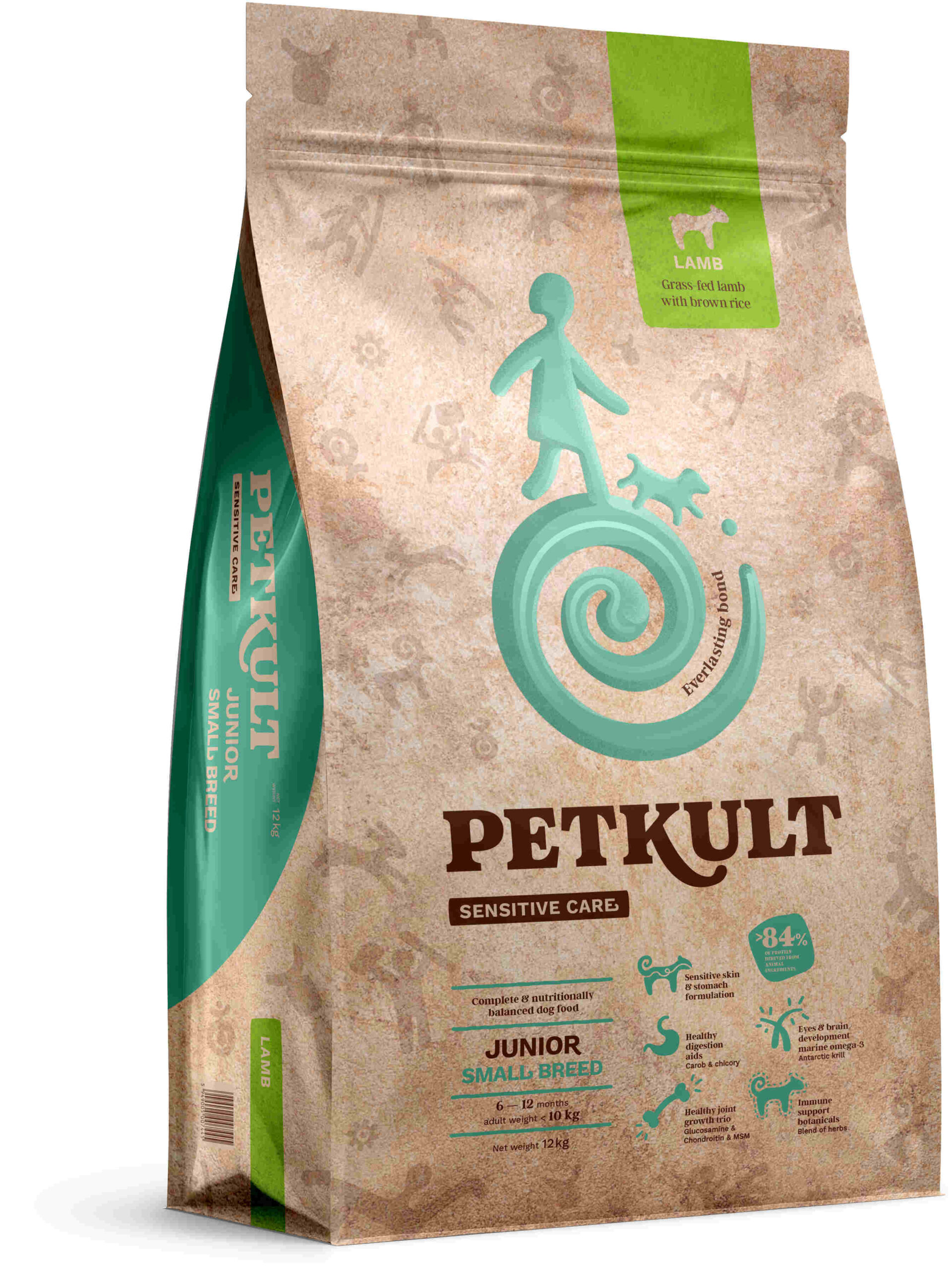 PETKULT Sensitive JUNIOR small, talie mică, Miel şi orez