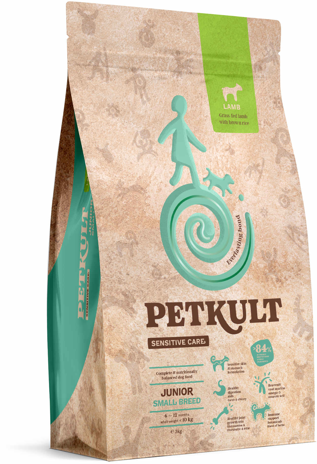 PETKULT Sensitive JUNIOR small, talie mică, Miel şi orez