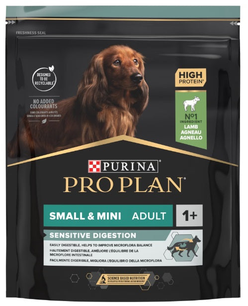 PRO PLAN Hrană uscată SENSITIVE DIGESTION câini Adult Small&Mini, cu Miel