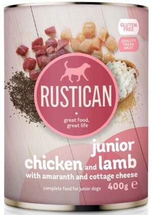 RUSTICAN JUNIOR Pui şi Miel cu Amarant şi Brânză de Vaci 400g
