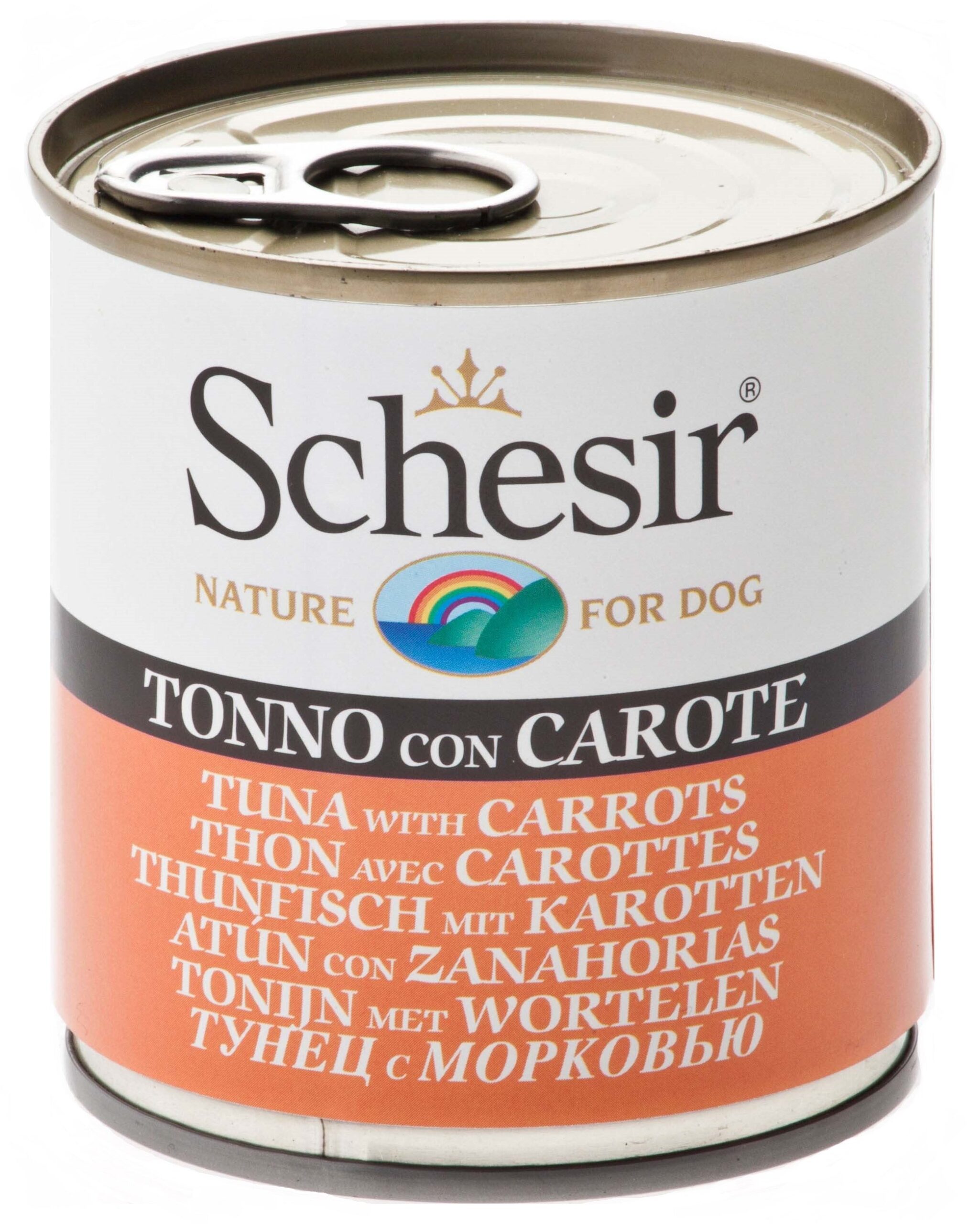 SCHESIR Conservă pentru câini, cu Ton şi morcovi 285g