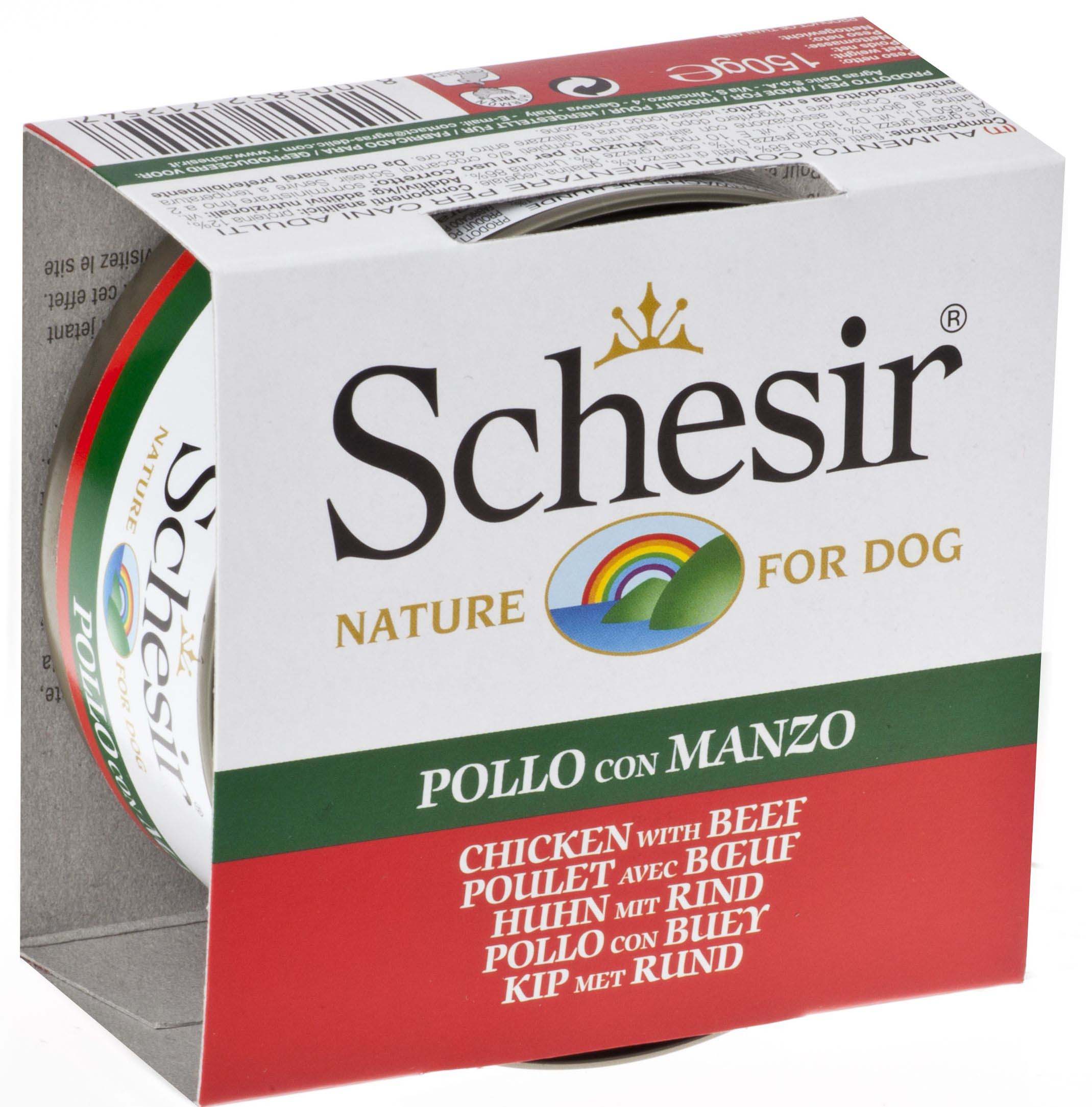 SCHESIR Conservă pentru câini File de Pui şi Vită 150g