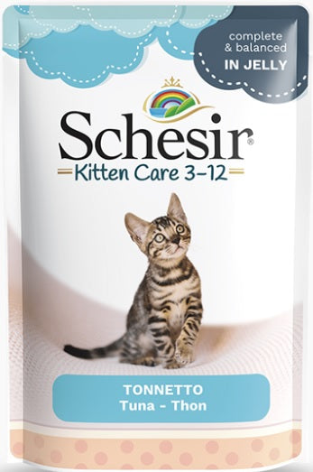 SCHESIR KITTEN Care 3-12 Plic pentru pisicuţe, cu Ton 85g
