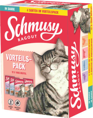 SCHMUSY Ragout Pachet plicuri pentru pisici, în sos 12x100g
