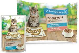 STUZZY Chunks Pachet plicuri ptr pisici, cu Merluciu/Somon 4x85g