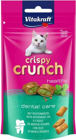 VITAKRAFT Delicatesă pentru pisici Crispy Crunch Dental cu Ulei de Mentă, 60g