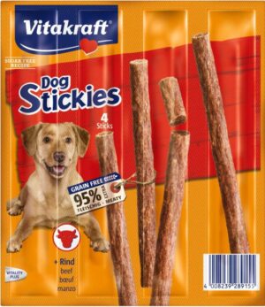 VITAKRAFT Delicatese pentru câini Stickies cu Vită 4 bucăţi, 44g