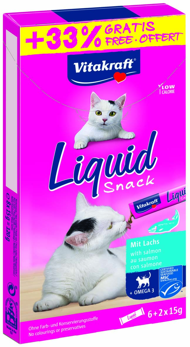 VITAKRAFT Snack lichid pentru pisici, cu Somon şi Omega 3