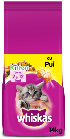 WHISKAS JUNIOR Hrană uscată pentru pisicuţe, cu Pui