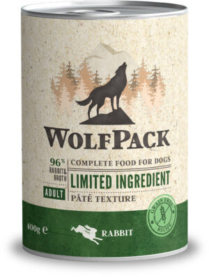 WOLFPACK Conservă pentru câini, cu număr limitat de ingrediente, Iepure