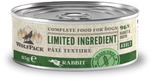 WOLFPACK Conservă pentru câini, cu număr limitat de ingrediente, Iepure
