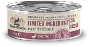 WOLFPACK Conservă pentru câini, cu număr limitat de ingrediente, Raţă