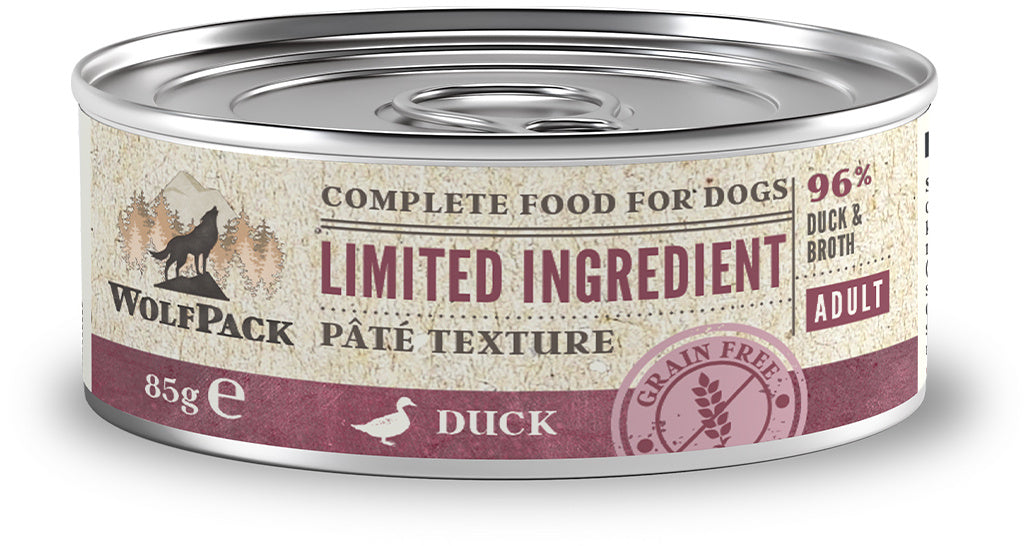 WOLFPACK Conservă pentru câini, cu număr limitat de ingrediente, Raţă