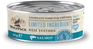 WOLFPACK Conservă pentru PUPPY, cu număr limitat de ingrediente, Somon